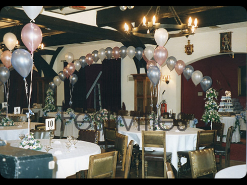 Pink and blue wedding balloons